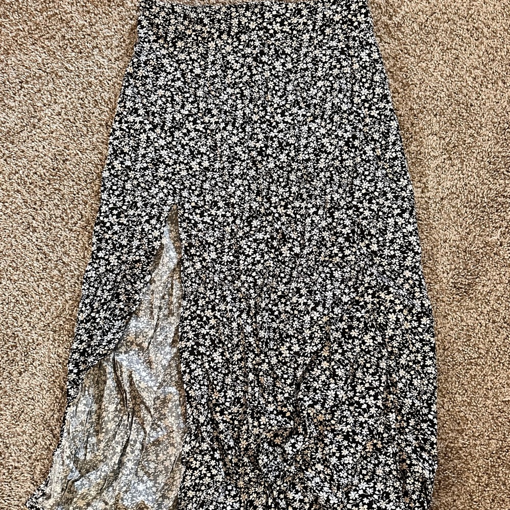 Floral Black and White Women's Skirt